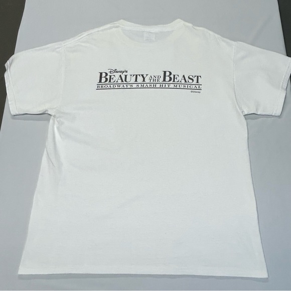 Beauty And The Beast Adult T Shirt Size L Graphic Disney Musical Broadway White - Picture 5 of 13